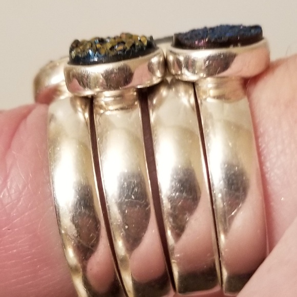 Druzy Quartz & Sterling Silver Rings - Picture 6 of 11